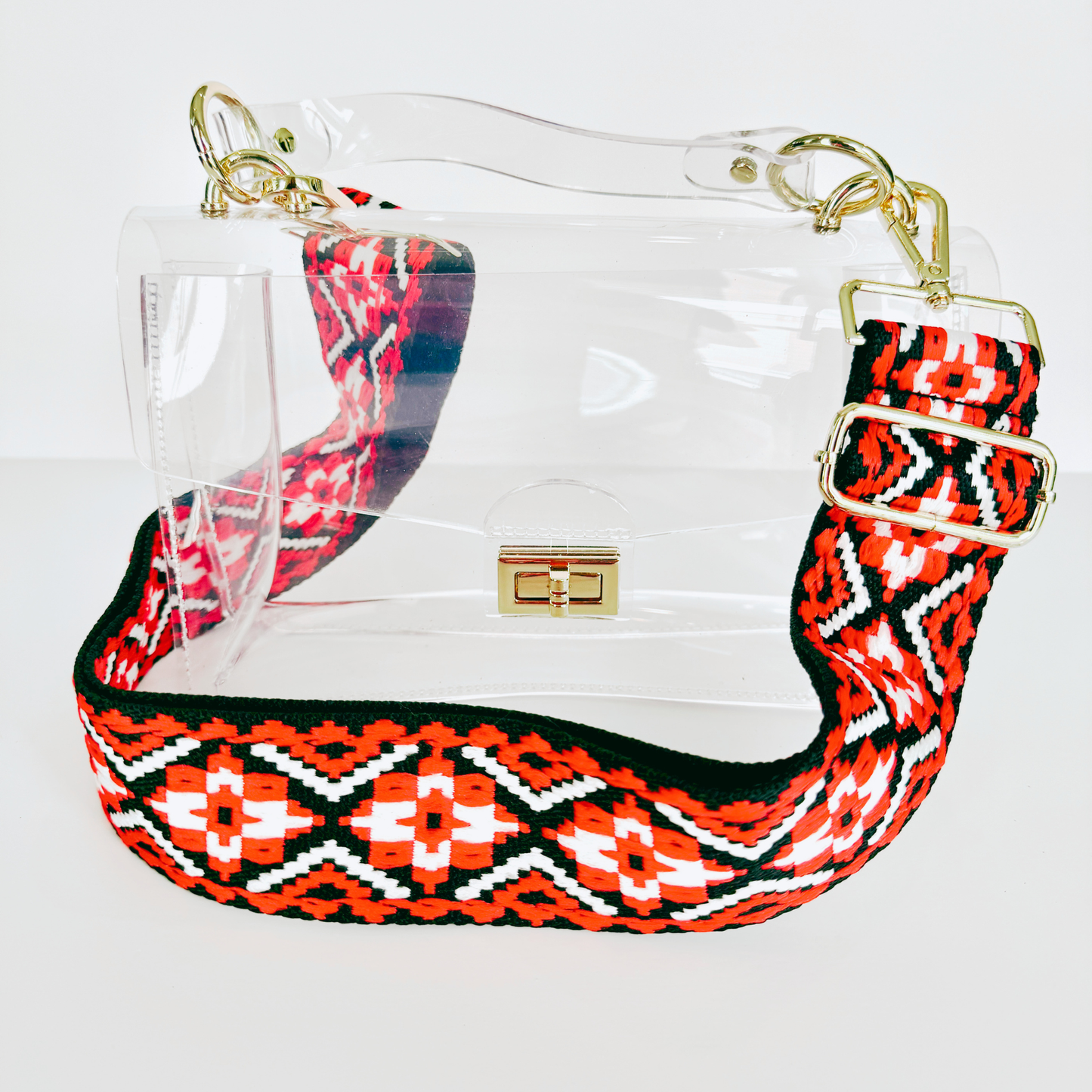 Red Pattern Canvas Strap