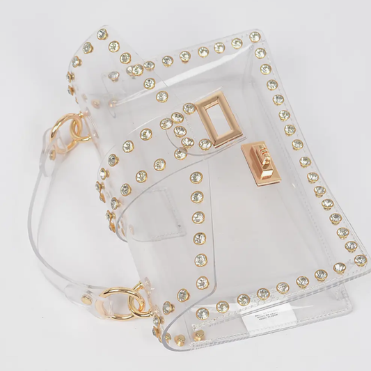 Clear Stadium Bag - Rhinestone