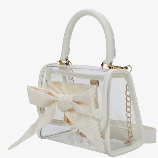White Bow Clear Bag