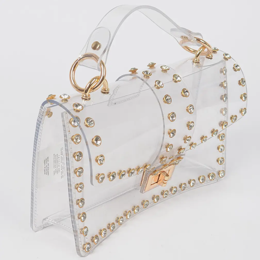 Clear Stadium Bag - Rhinestone