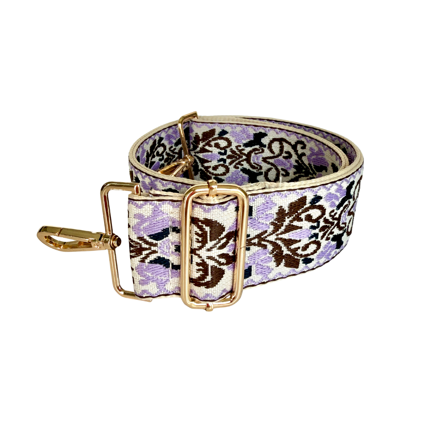 Purple Floral Canvas Strap