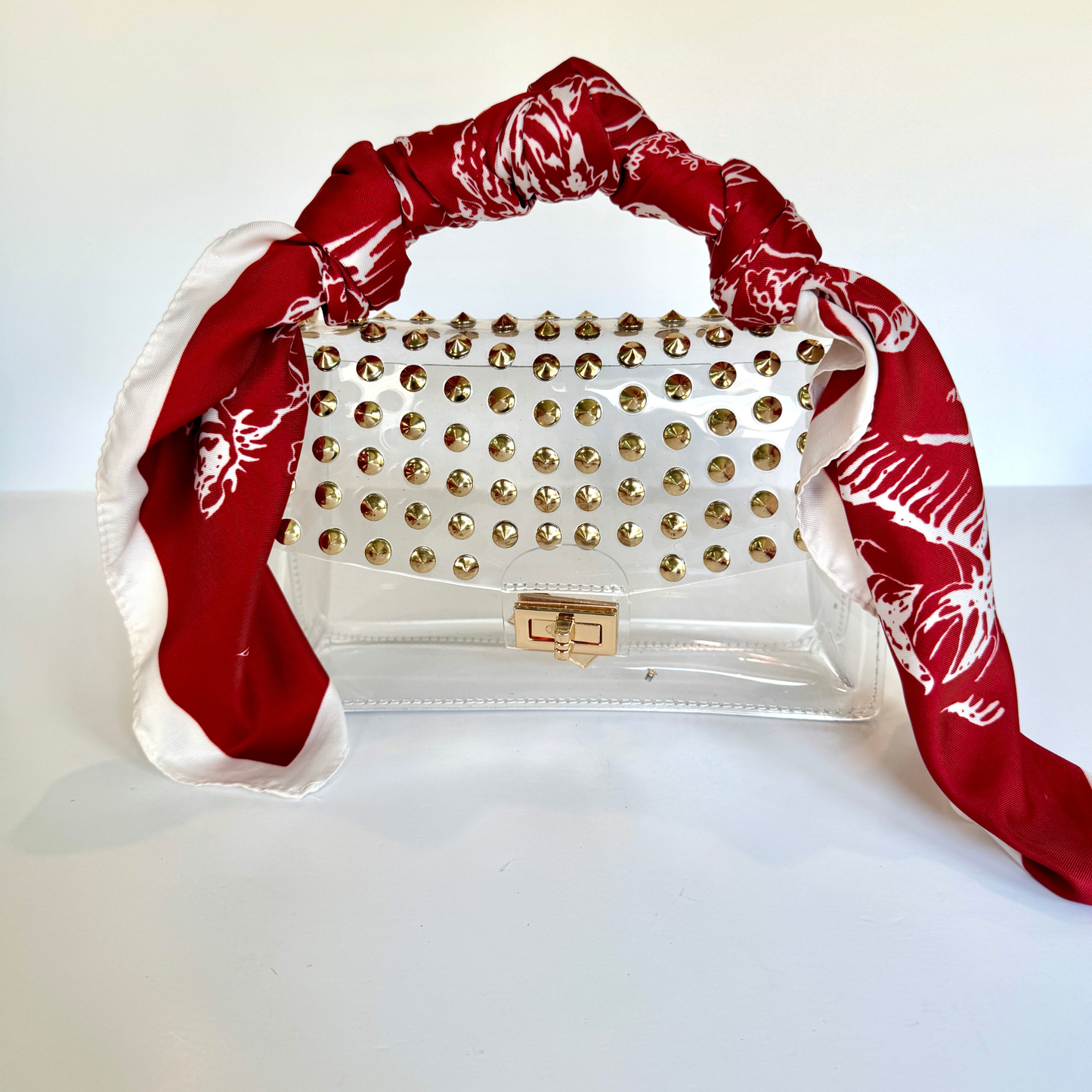 Red Floral Square Scarf
