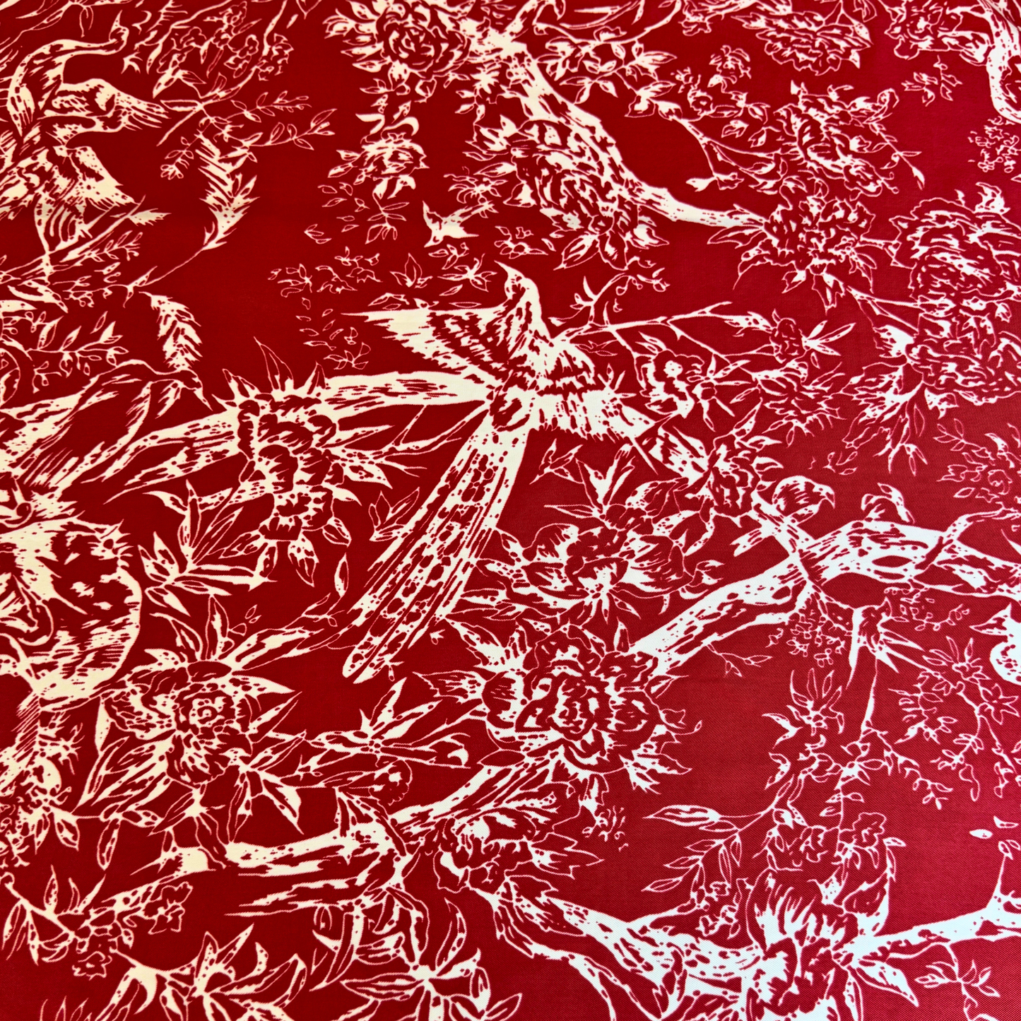 Red Floral Square Scarf