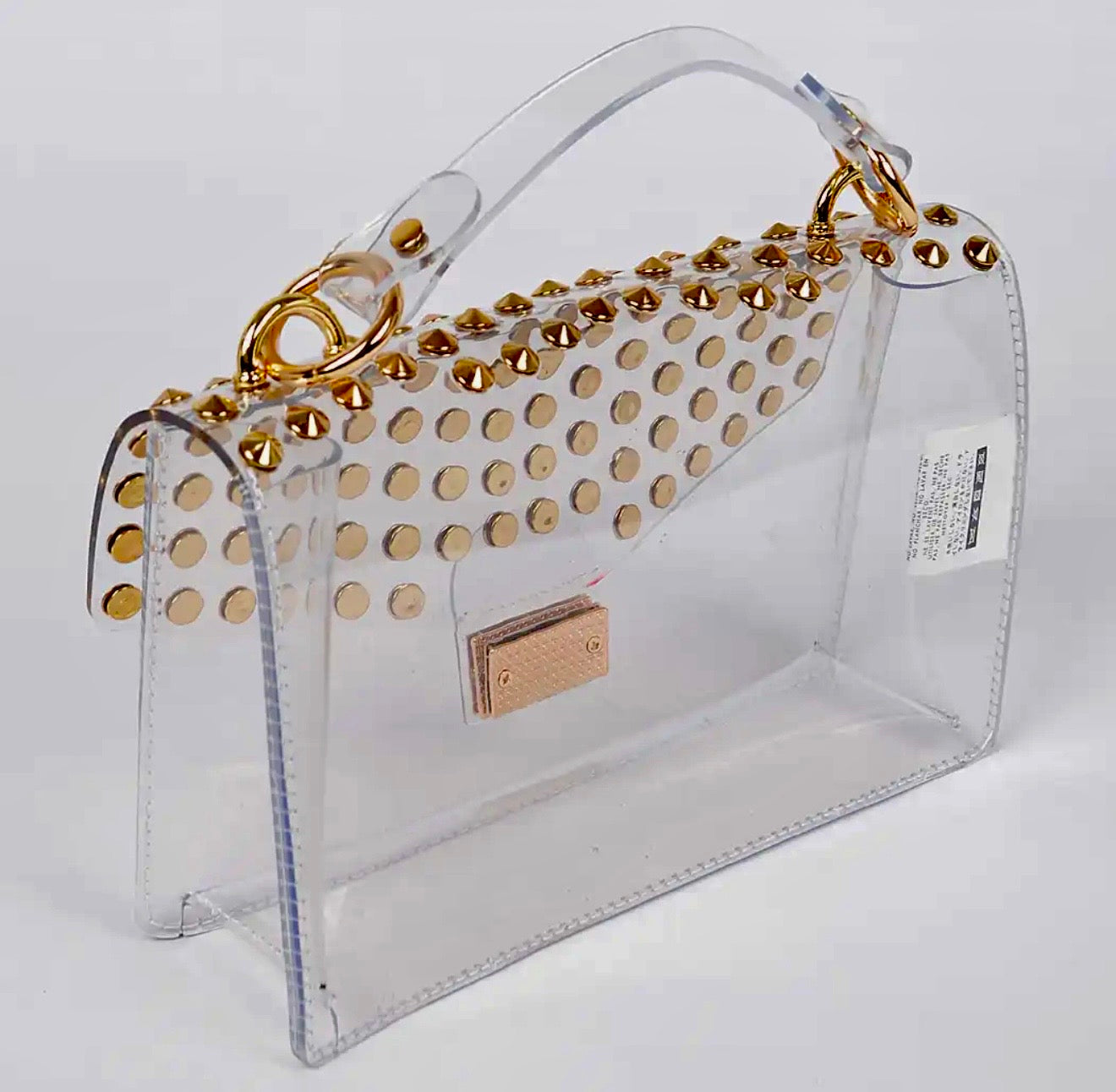 Clear Stadium Bag - Gold Stud