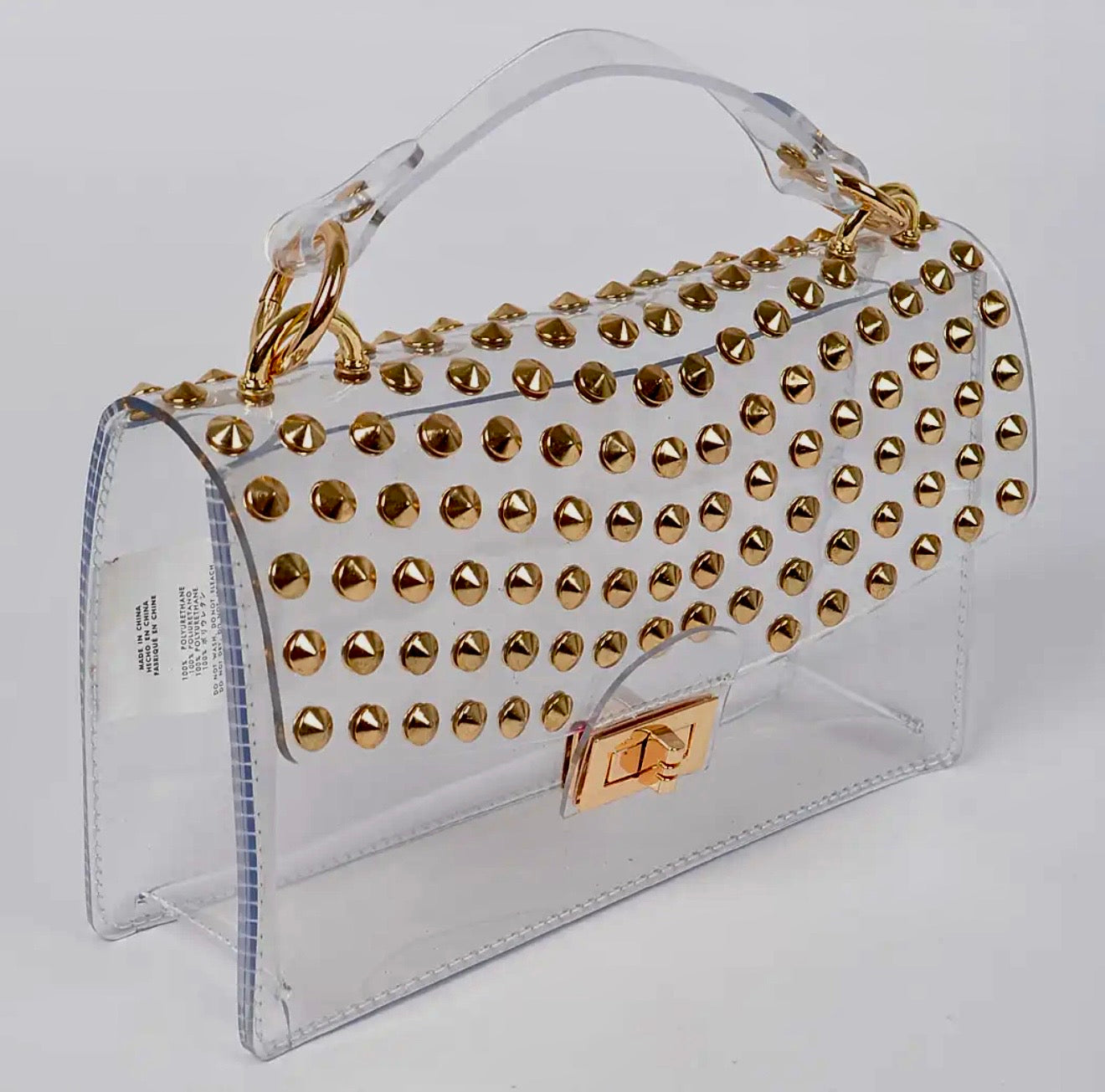 Clear Stadium Bag - Gold Stud